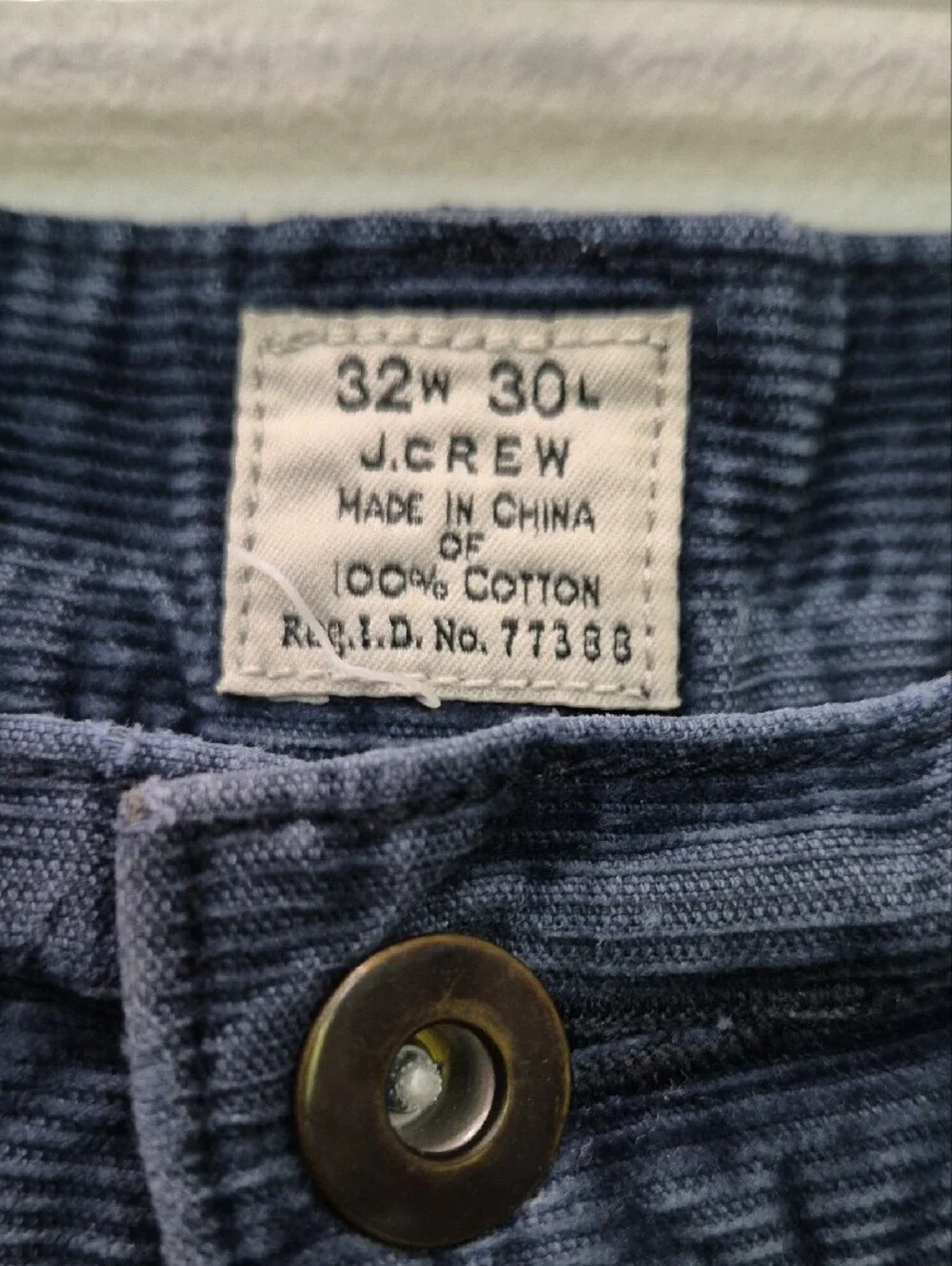 J. Crew Relaxed Fit Jeans Navy 100% Cotton Corduroy Business Casual Cabincore